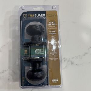 TruGuard Verona Aged Bronze Designer Collection Door Knob - Closet & Passage NWT